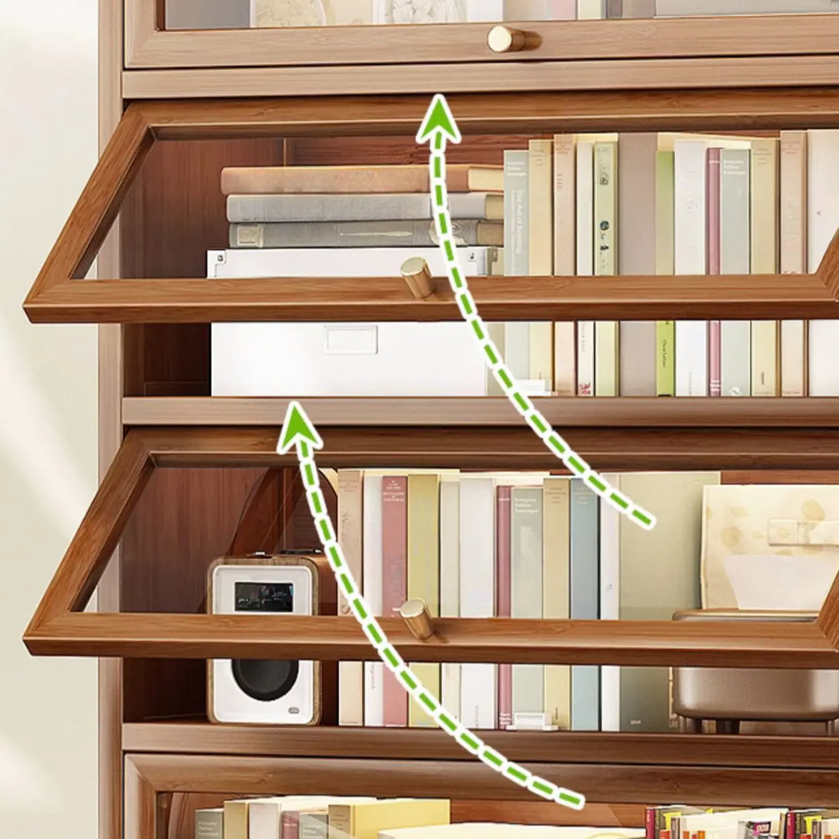 Classic Vertical Cabinet Closed Back Bookcase Brown Image - 14