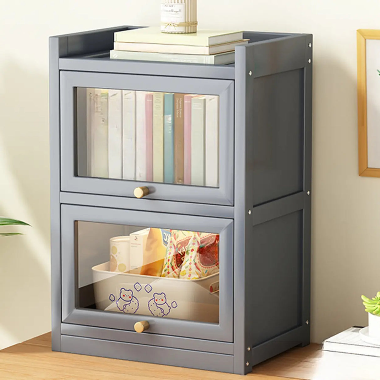 Classic Vertical Cabinet Closed Back Bookcase Brown Image - 19