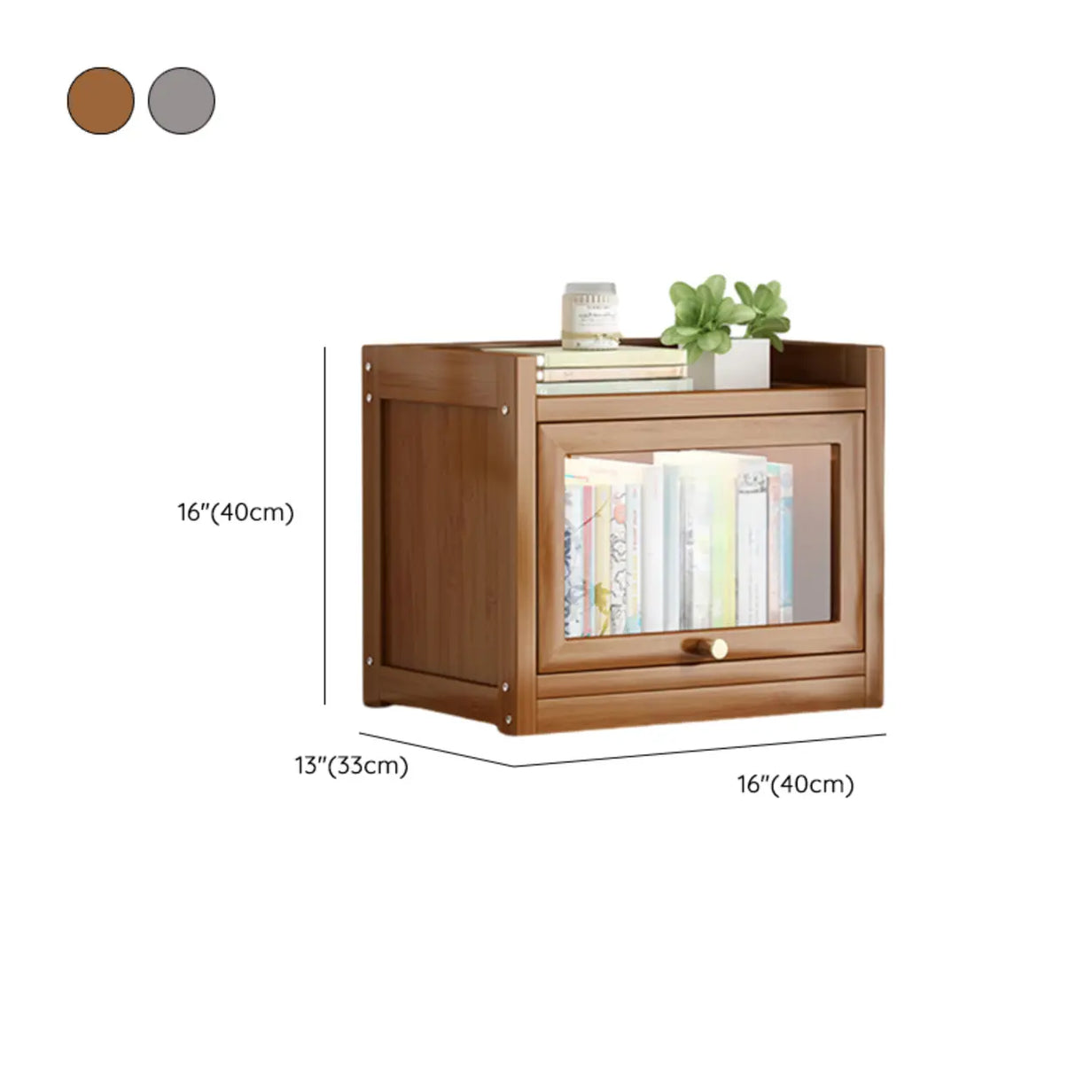 Classic Vertical Cabinet Closed Back Bookcase Brown