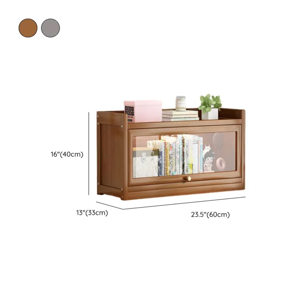 Classic Vertical Cabinet Closed Back Bookcase Brown Image - 39