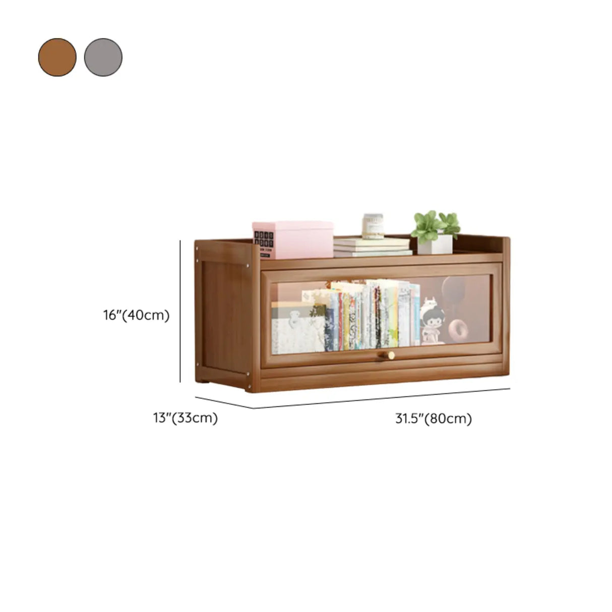 Classic Vertical Cabinet Closed Back Bookcase Brown Image - 40