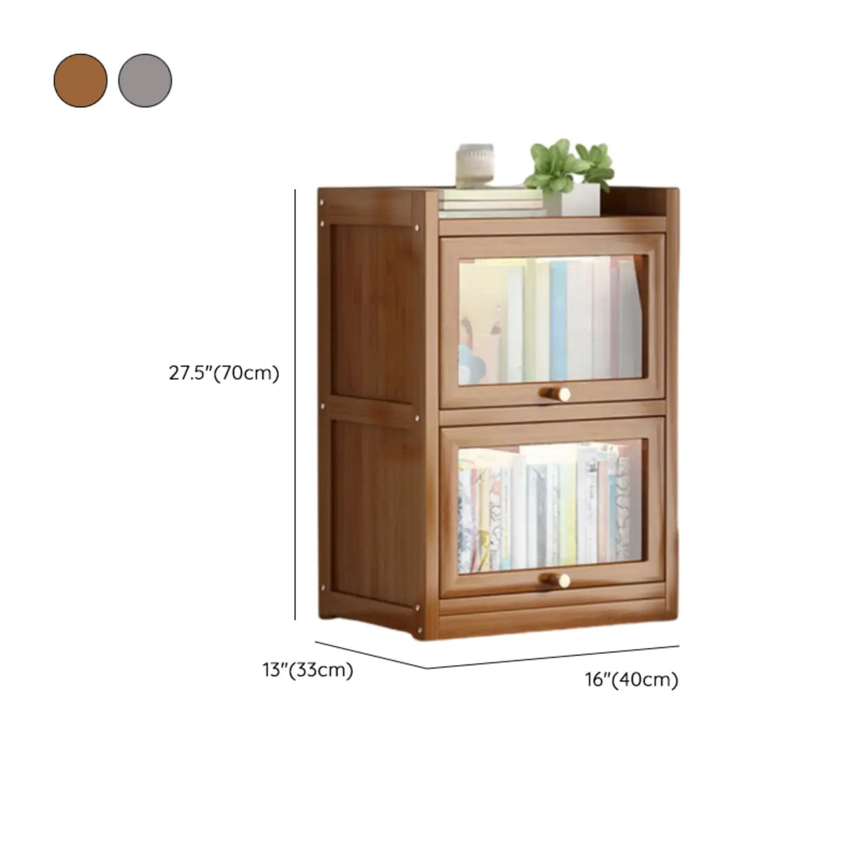 Classic Vertical Cabinet Closed Back Bookcase Brown Image - 41