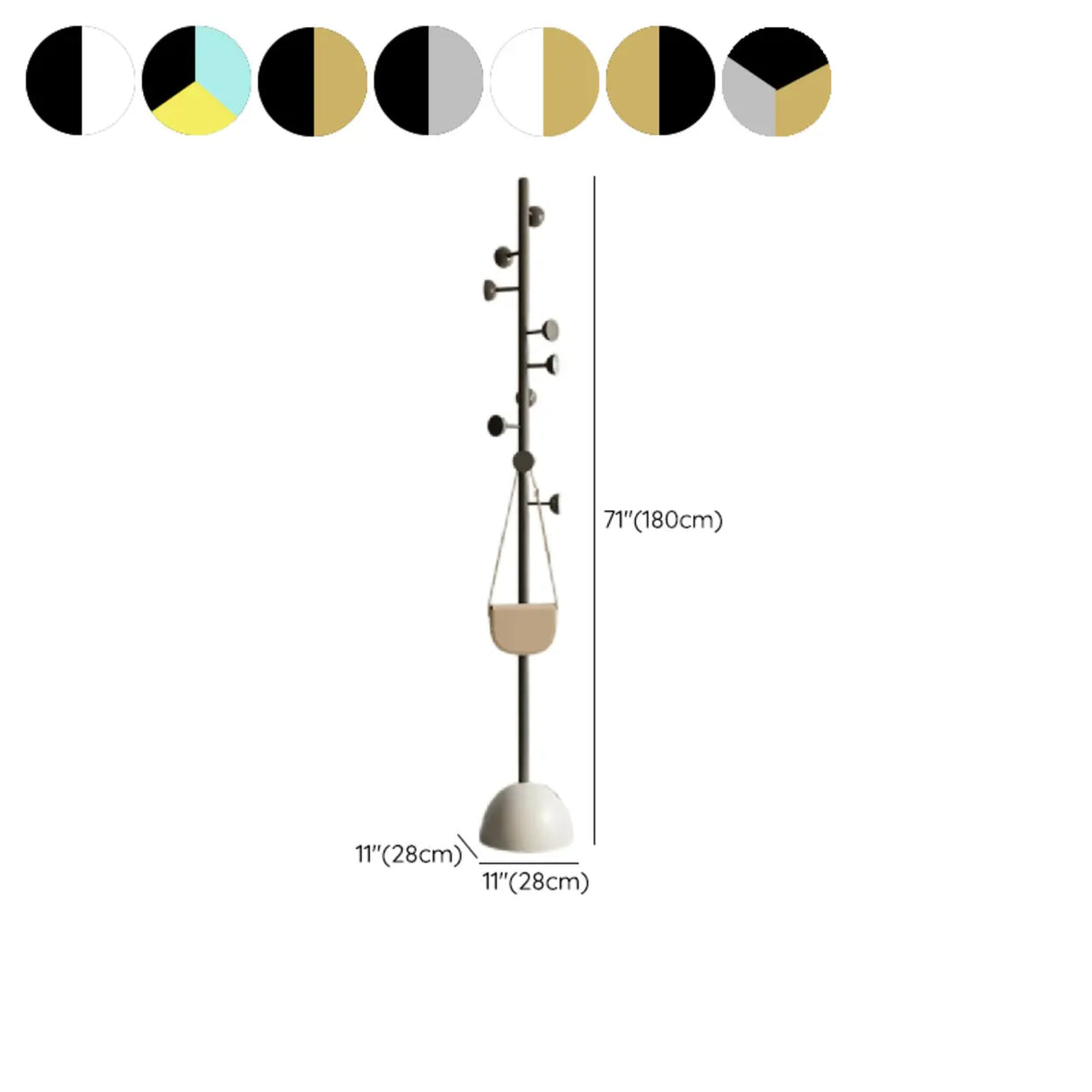 Classic Vertical Metal Hooks Entryway Stand Coat Rack Image - 19