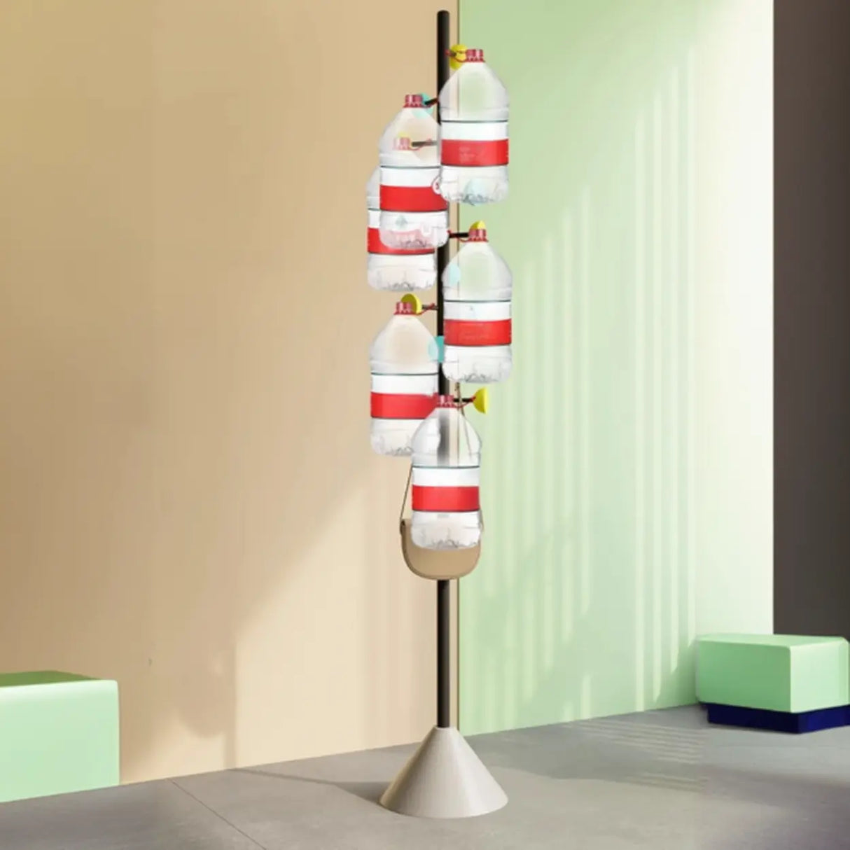 Classic Vertical Metal Hooks Entryway Stand Coat Rack Image - 3