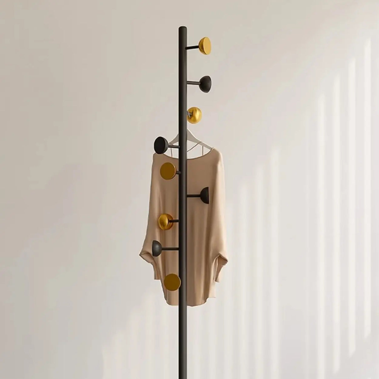 Classic Vertical Metal Hooks Entryway Stand Coat Rack Image - 8