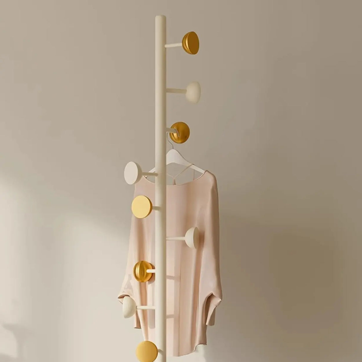 Classic Vertical Metal Hooks Entryway Stand Coat Rack Image - 9