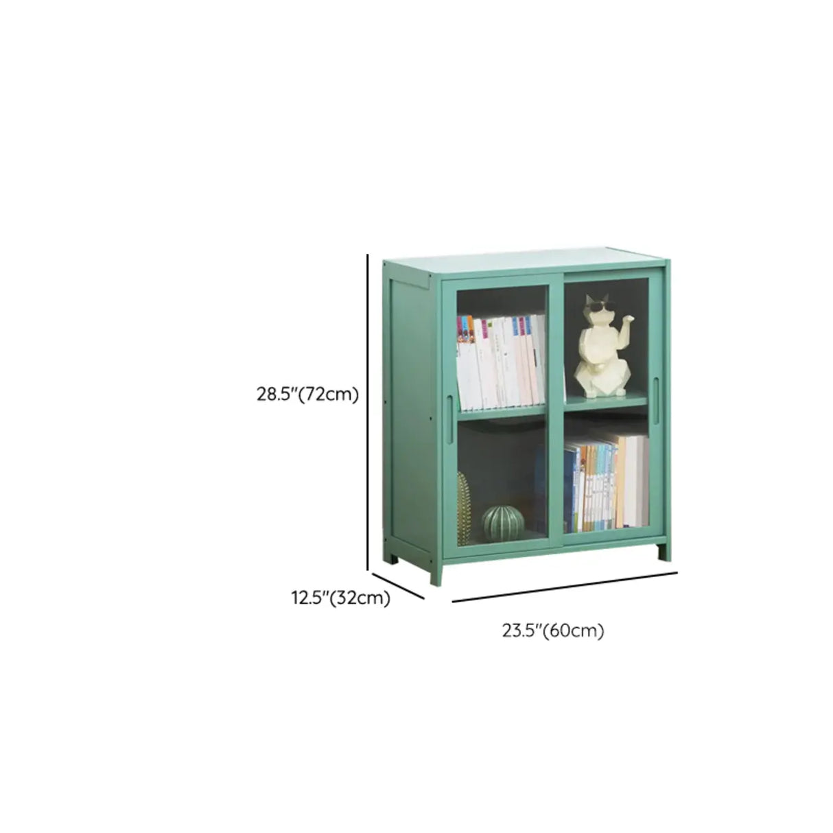 Classic Vertical Simple Walnut Glass Door Bookcase Image - 16