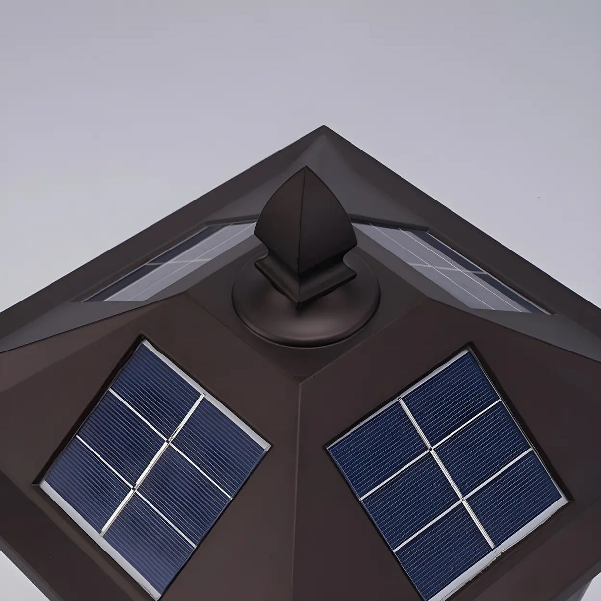 Classic Vintage Brown Solar Post Outdoor Lantern Table Lamp Image - 7