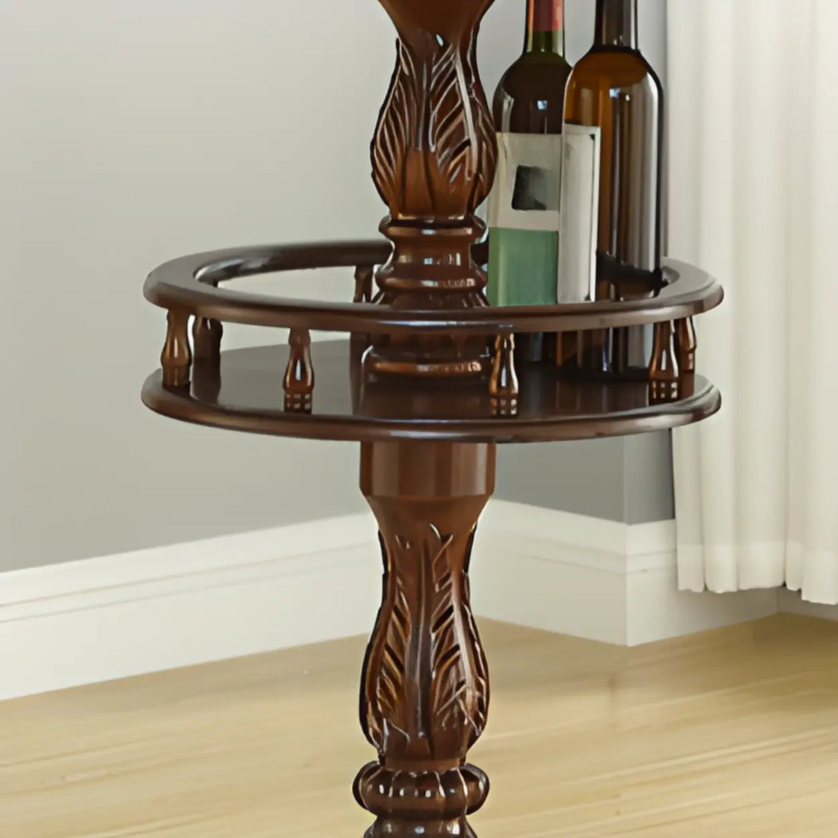 Classic Wood Bar Table Set with Swivel Stools, 3-Piece Image - 7