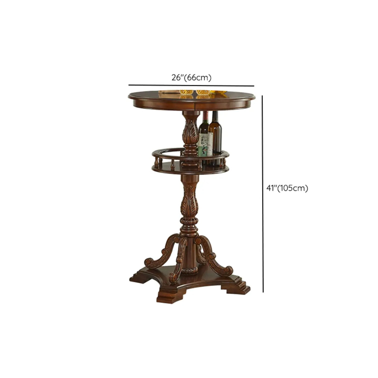 Classic Wood Bar Table Set with Swivel Stools, 3-Piece