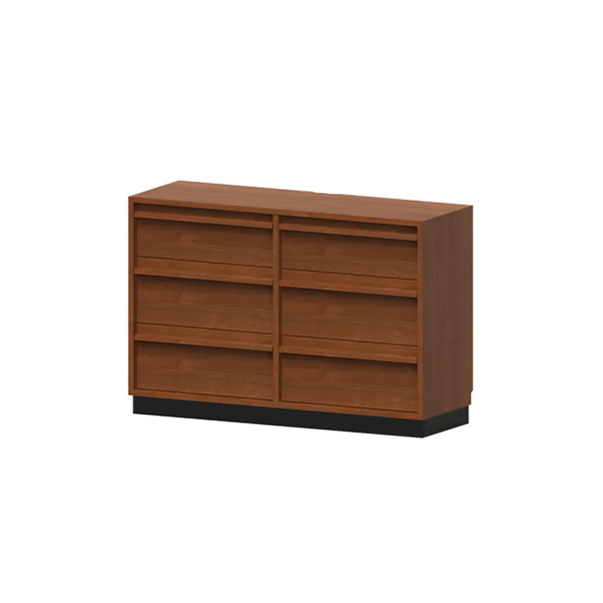 Classic Wood Brown Narrow Shelves Sideboard with Drawers Image - 2