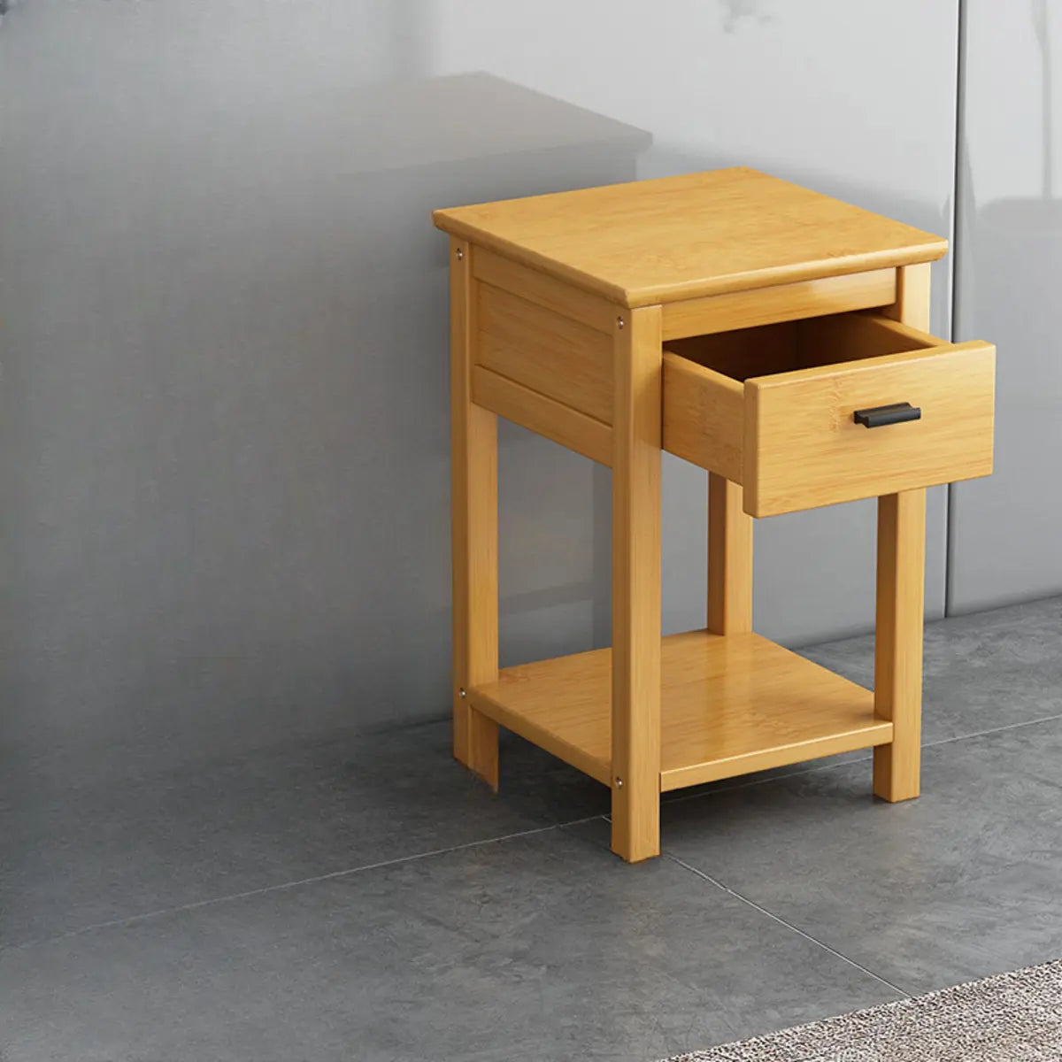 Classic Wood Drawer Square Pedestal Plant Stand Brown Image - 12