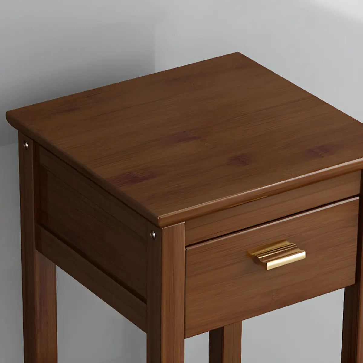 Classic Wood Drawer Square Pedestal Plant Stand Brown Image - 6