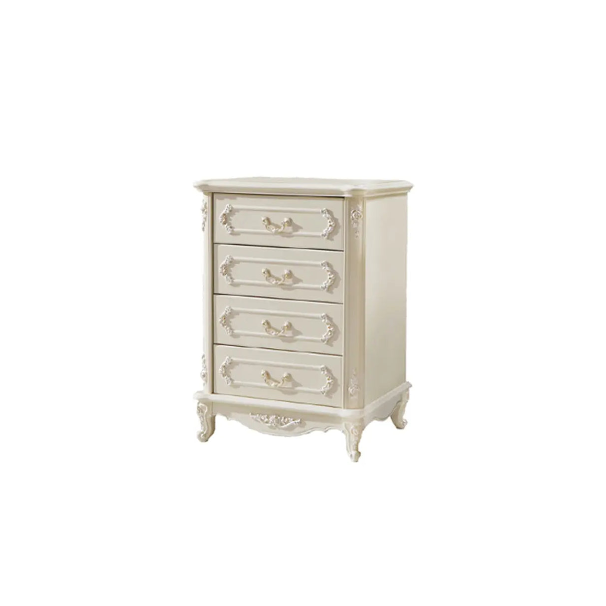 Classical Cream Vertical Wooden Chest with Drawers Image - 8