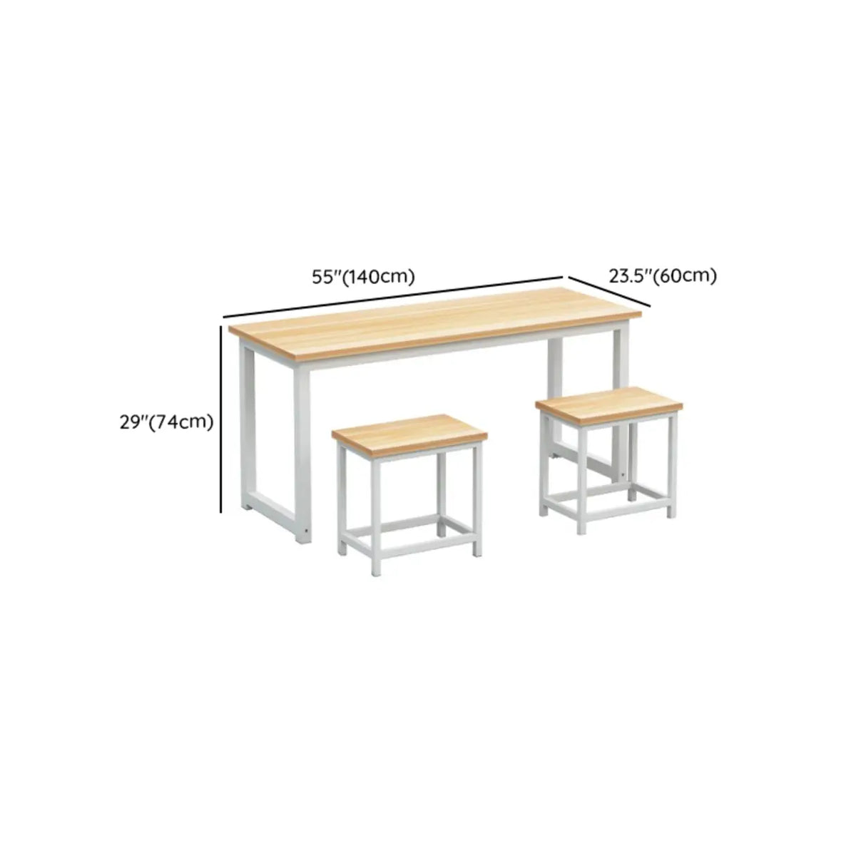 Classroom Natural Finish Wood Double Kids Study Desk Image - 15