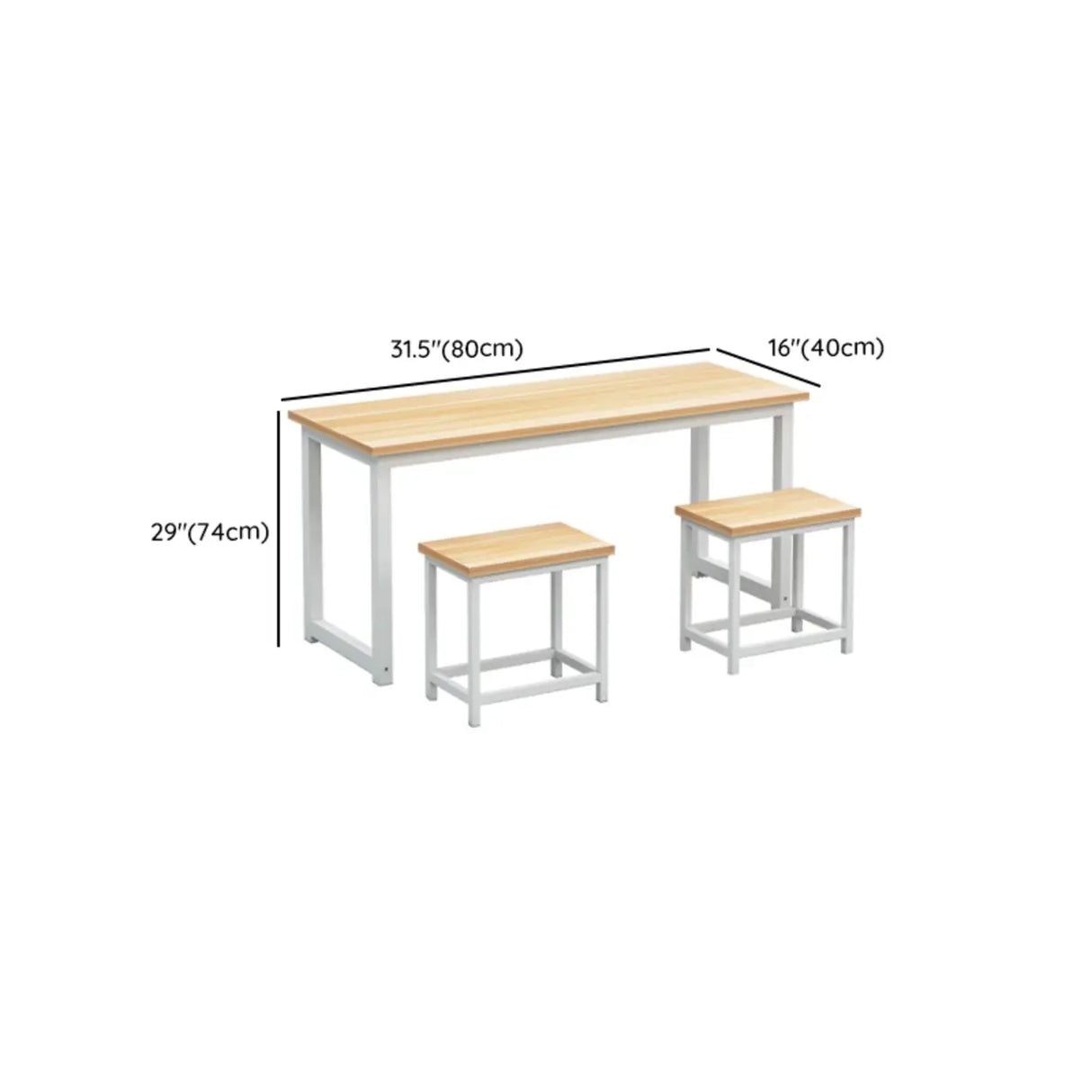 Classroom Natural Finish Wood Double Kids Study Desk