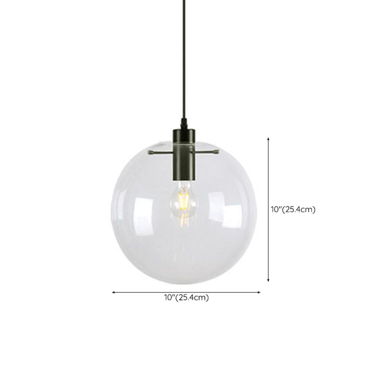 Clear Glass Globe Pendant Light Adjustable Height Image - 18