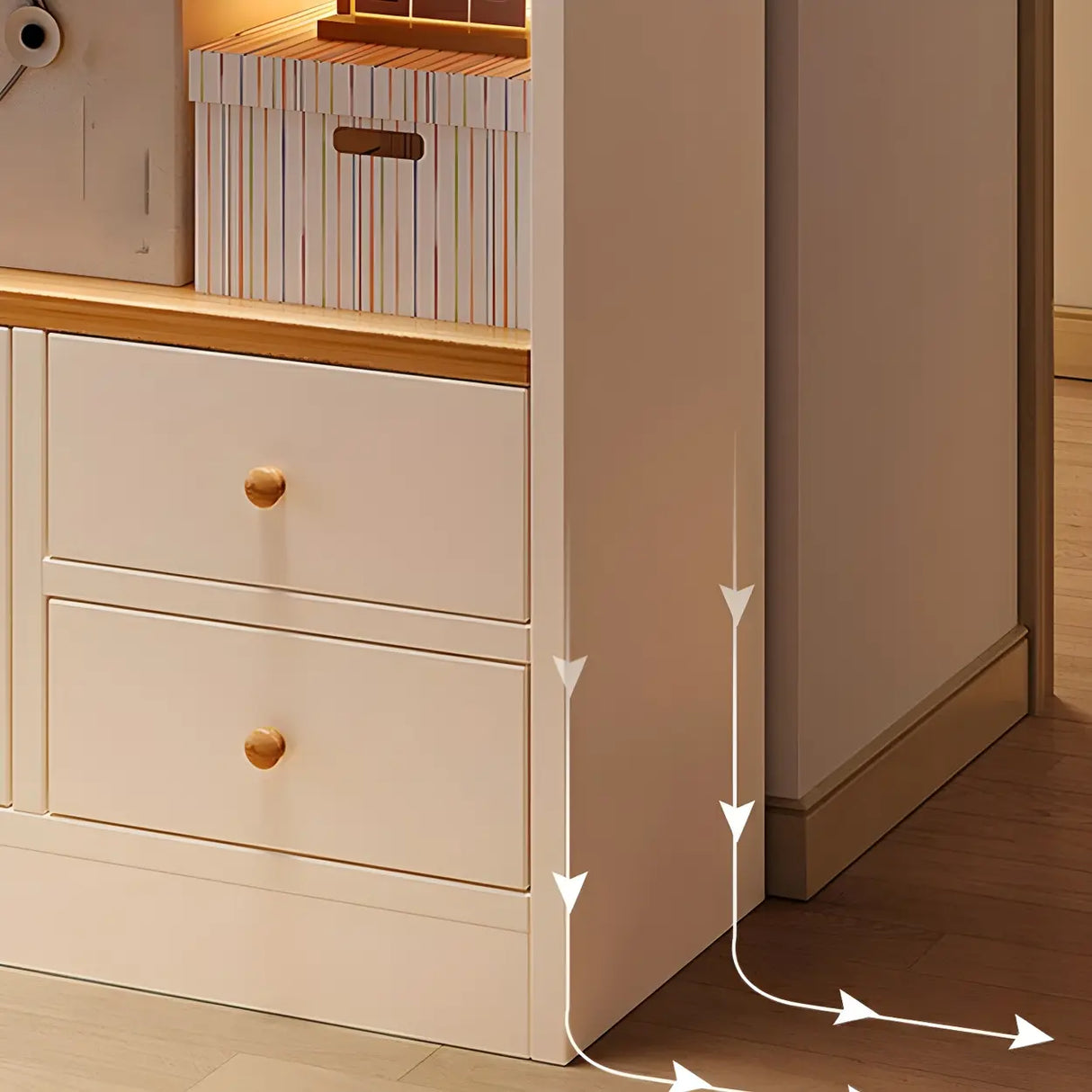 Closed Back Vertical Rustic Wooden Storage Bookcase Image - 5