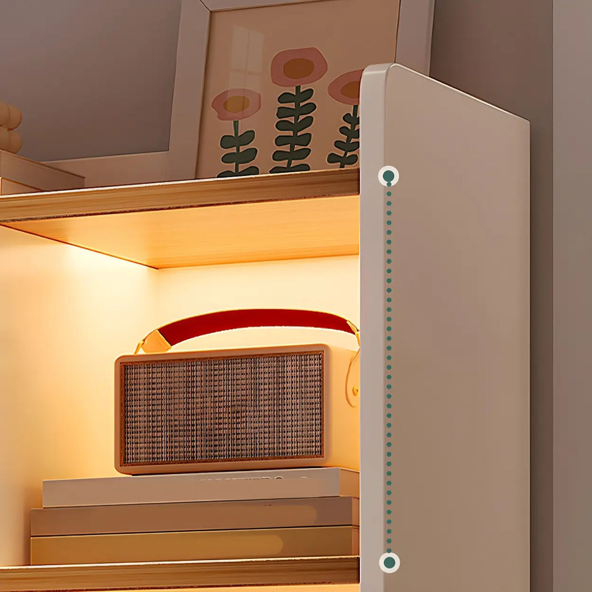 Closed Back Vertical Rustic Wooden Storage Bookcase Image - 7