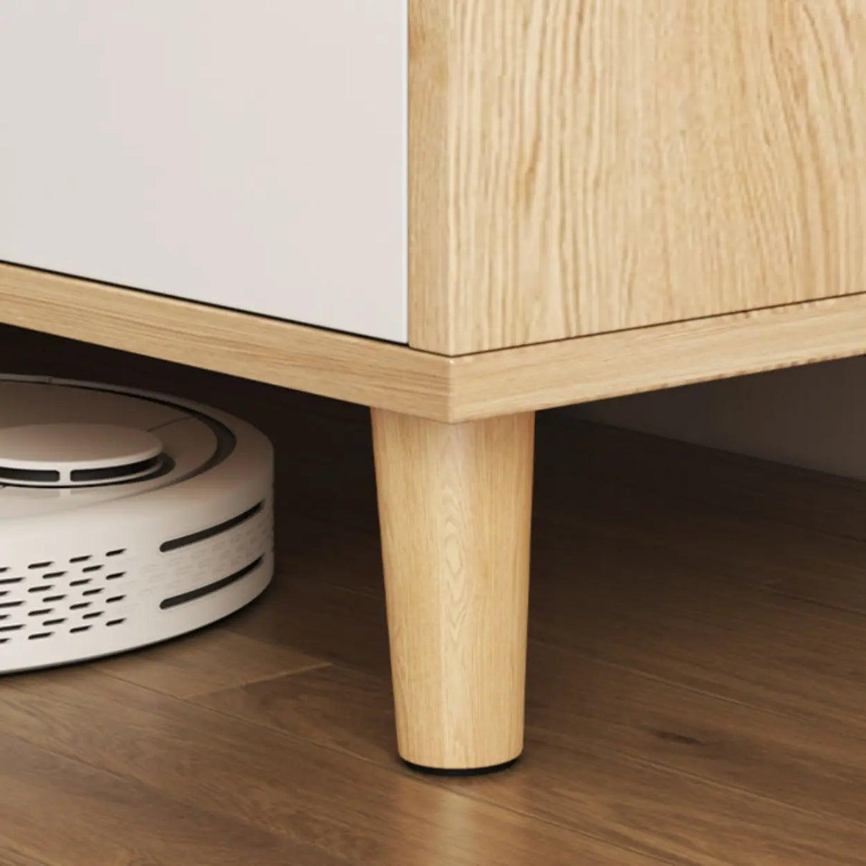 Closed Back Wood Entryway Beige Large Shoe Cabinet Image - 18