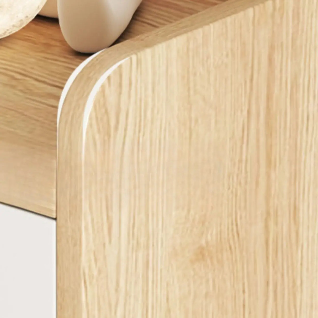 Closed Back Wood Entryway Beige Large Shoe Cabinet Image - 5