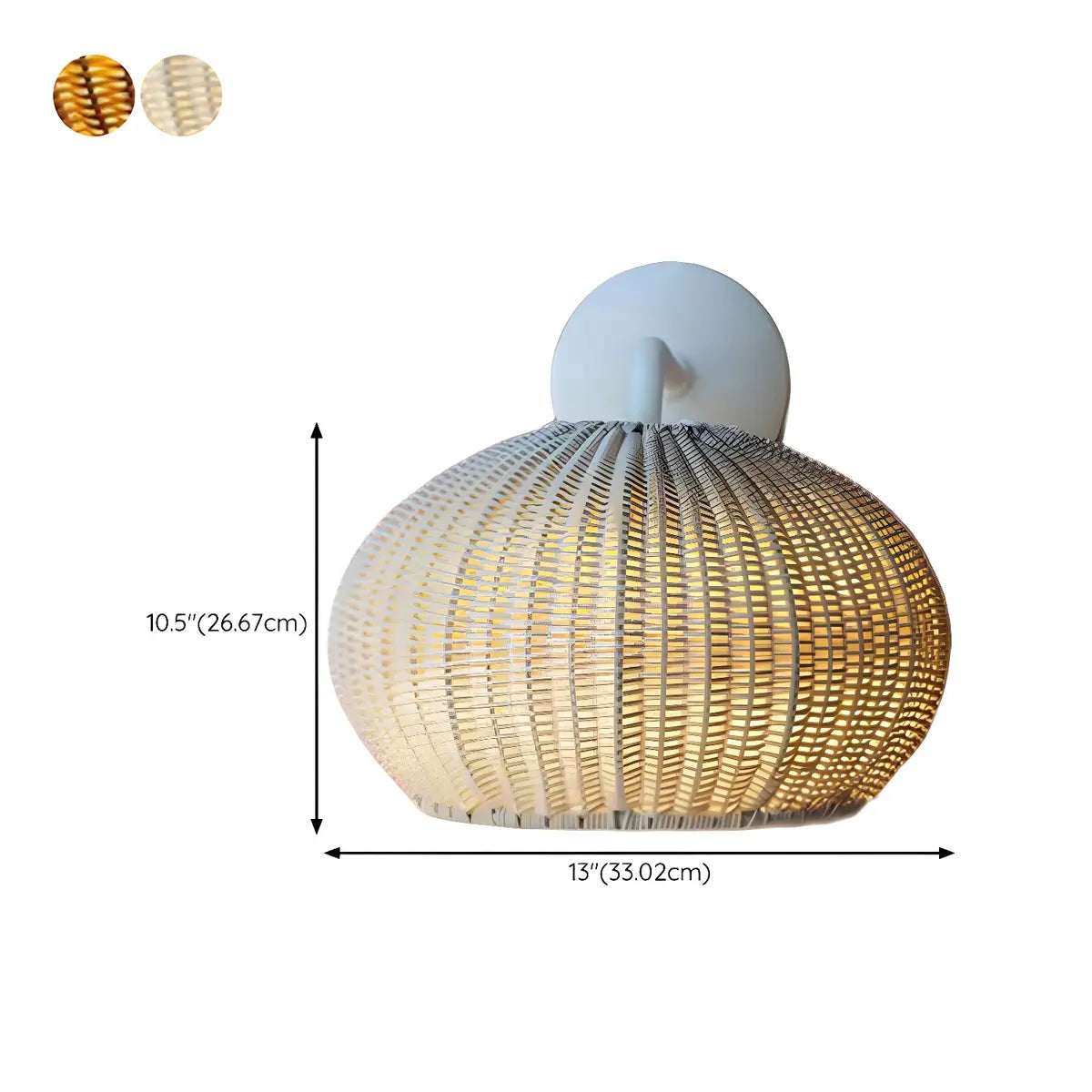 Coastal Dome Rattan Outdoor Down Coffee Wall Sconce