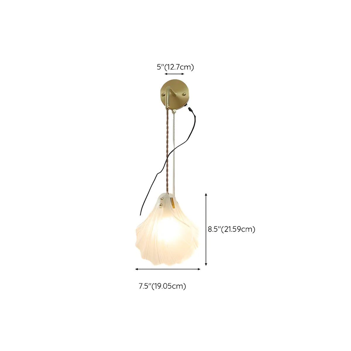 Coastal Shell Gold Frosted Glass Bedroom Gold Wall Sconce Image - 12