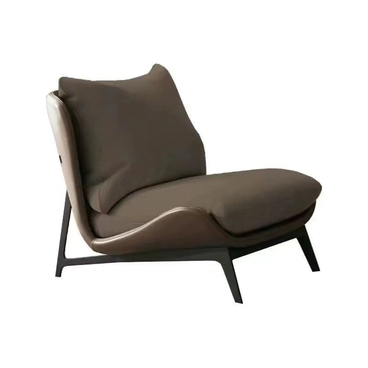 Coffee-Beige Dove Velvet Pillow Back Latex Side Chair Image - 15