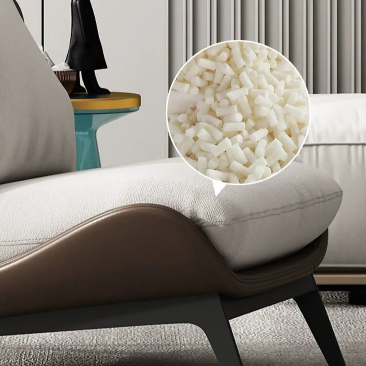 Coffee-Beige Dove Velvet Pillow Back Latex Side Chair Image - 16