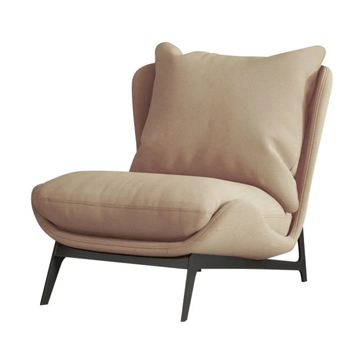Coffee-Beige Dove Velvet Pillow Back Latex Side Chair Image - 4