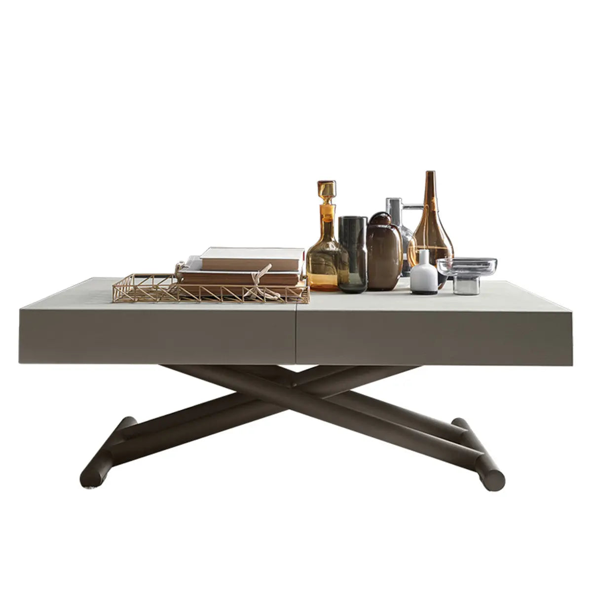 Collapsible Gray Wooden Coffee Table with Lift Top Image - 5