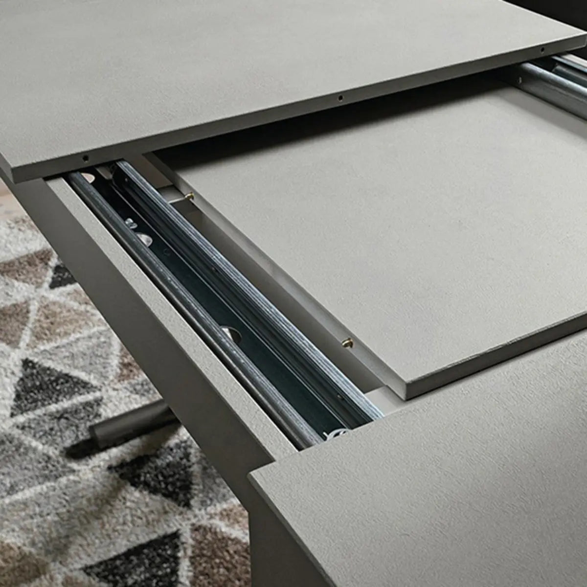 Collapsible Gray Wooden Coffee Table with Lift Top Image - 8