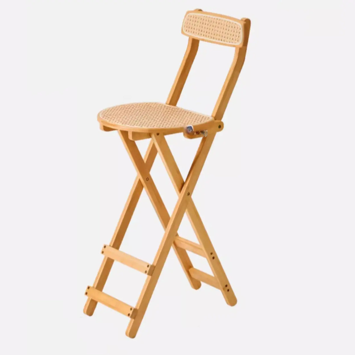 Collapsible Wooden Bucket Bar Stool with Footrest Image - 12