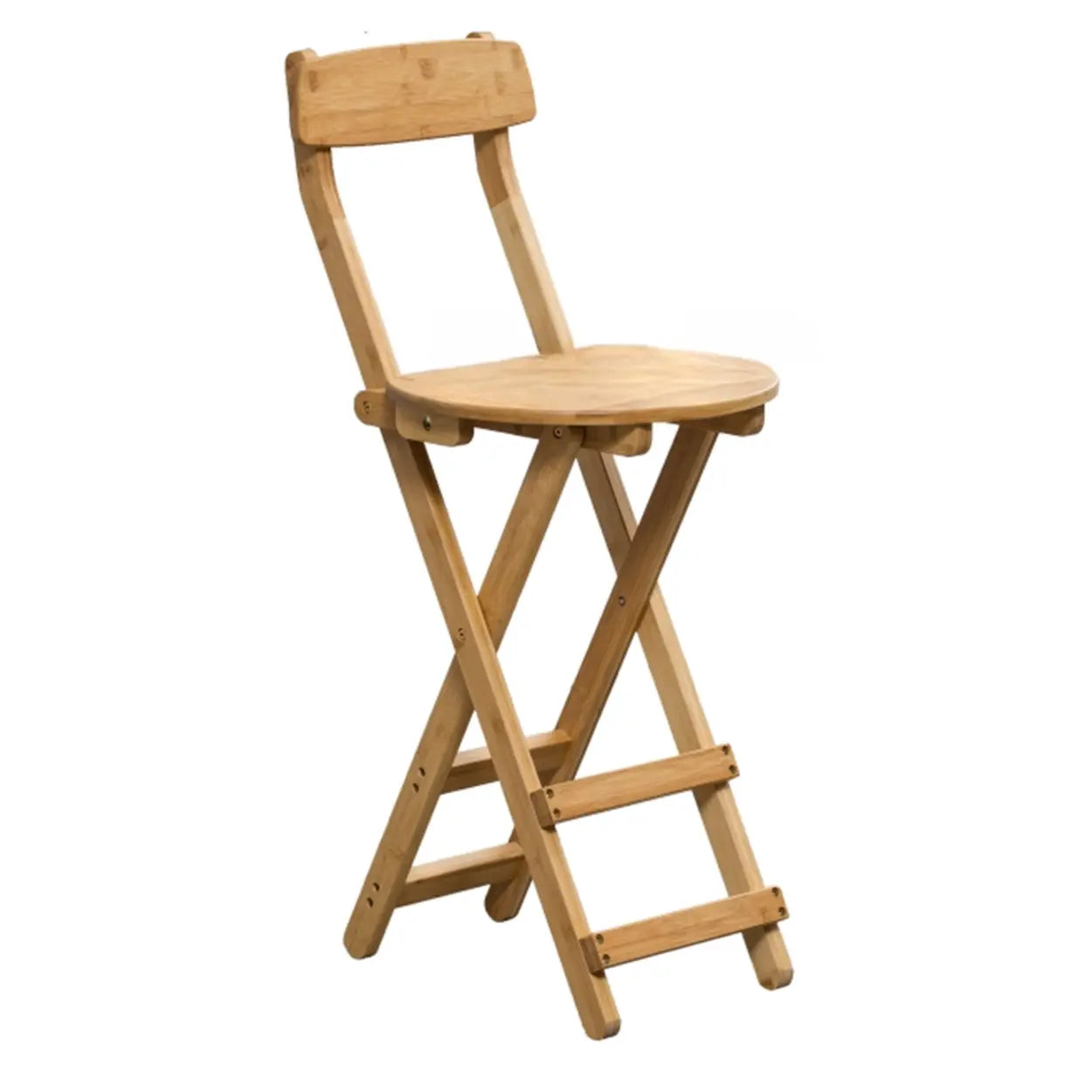 Collapsible Wooden Bucket Bar Stool with Footrest Image - 15