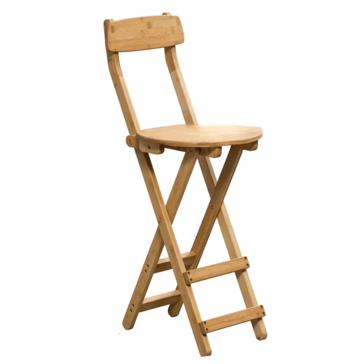 Collapsible Wooden Bucket Bar Stool with Footrest Image - 18