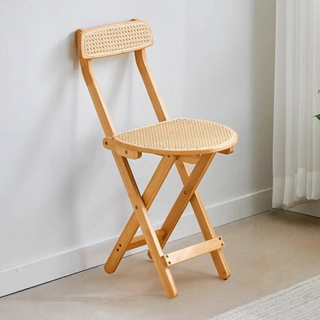 Collapsible Wooden Bucket Bar Stool with Footrest Image - 2