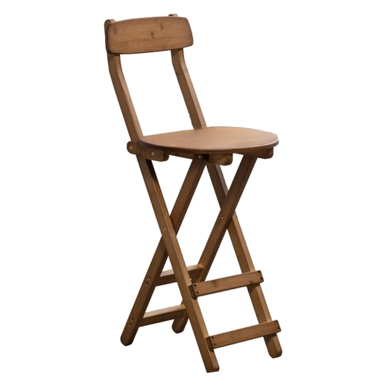 Collapsible Wooden Bucket Bar Stool with Footrest Image - 20