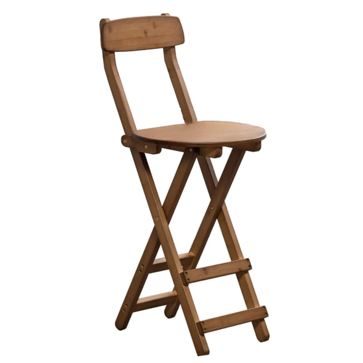 Collapsible Wooden Bucket Bar Stool with Footrest Image - 20