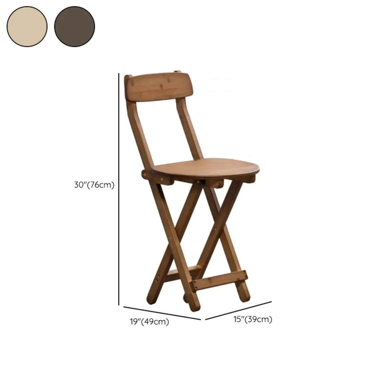 Collapsible Wooden Bucket Bar Stool with Footrest Image - 23