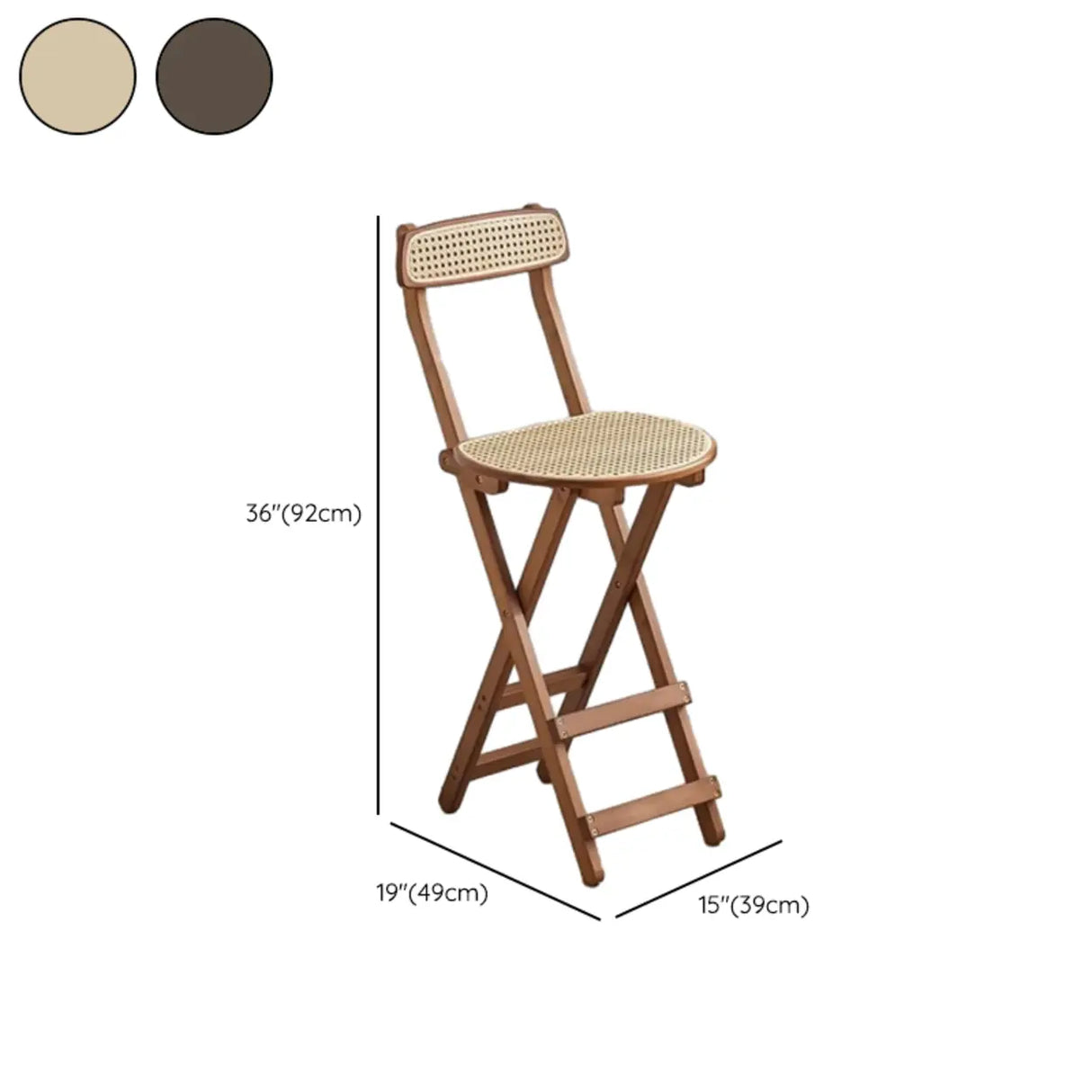 Collapsible Wooden Bucket Bar Stool with Footrest Image - 24