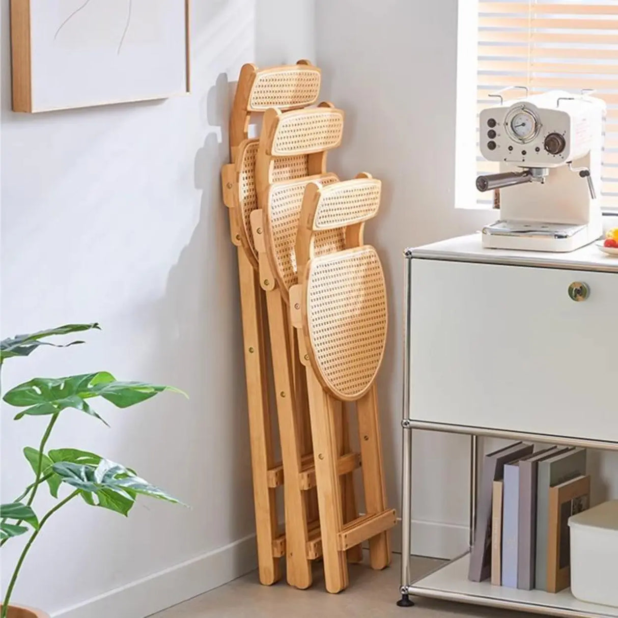 Collapsible Wooden Bucket Bar Stool with Footrest Image - 4