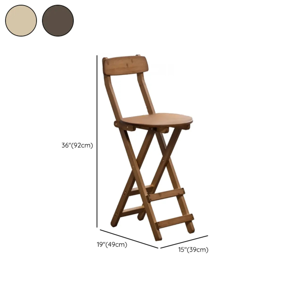 Collapsible Wooden Bucket Bar Stool with Footrest Image - 25