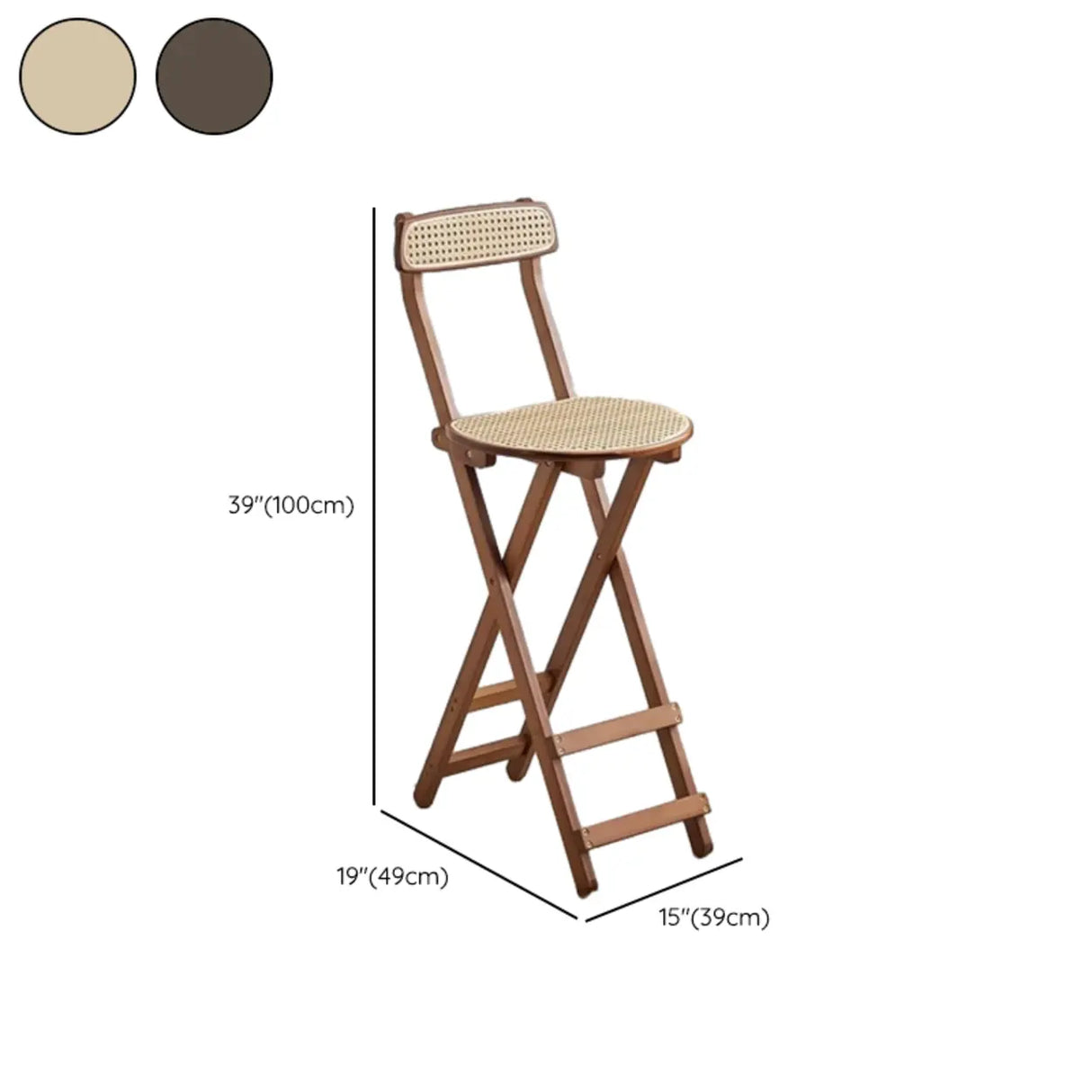 Collapsible Wooden Bucket Bar Stool with Footrest Image - 26