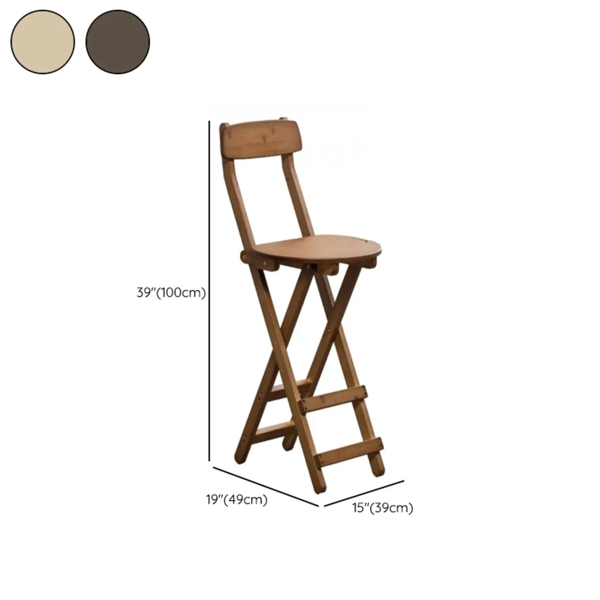 Collapsible Wooden Bucket Bar Stool with Footrest Image - 27