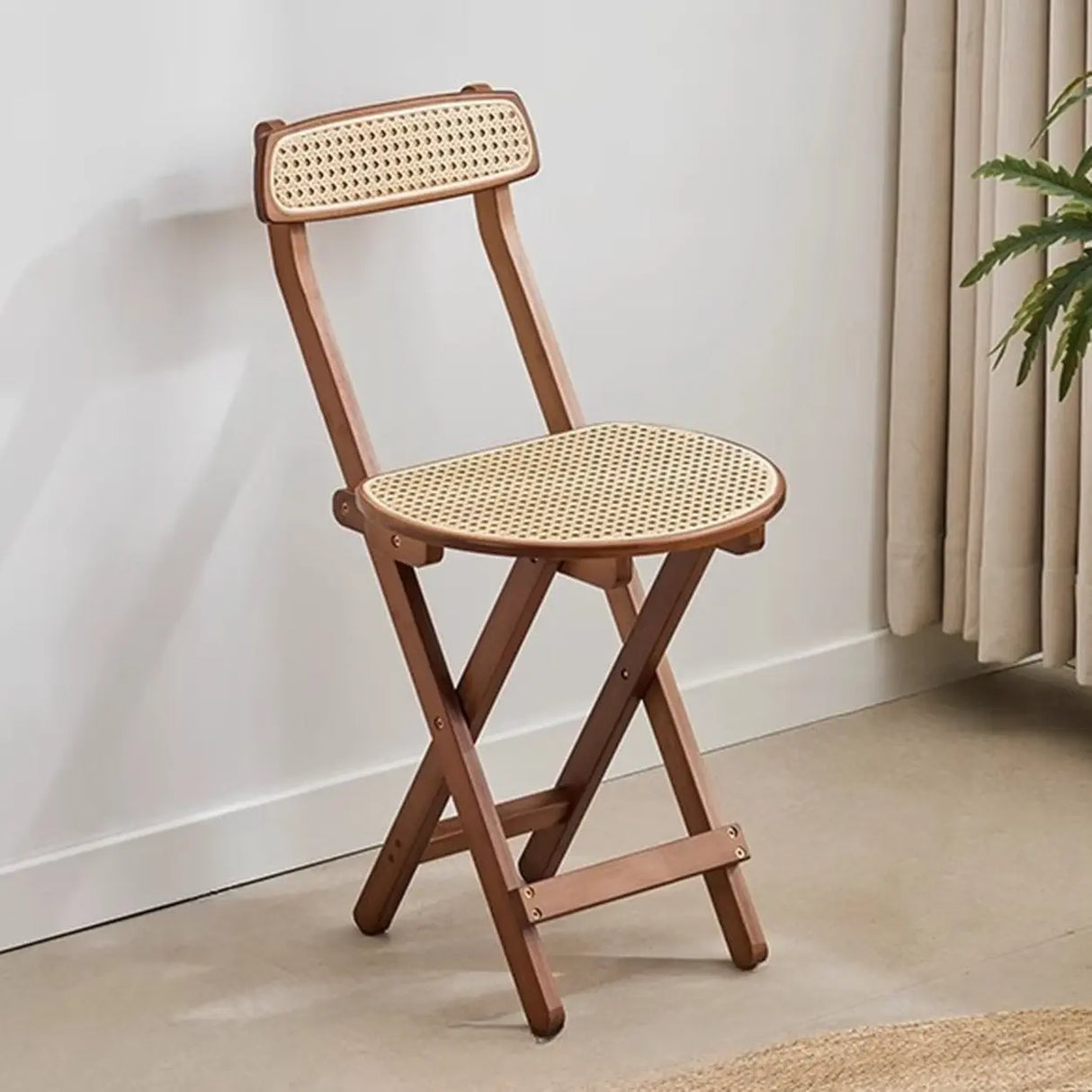 Collapsible Wooden Bucket Bar Stool with Footrest Image - 7