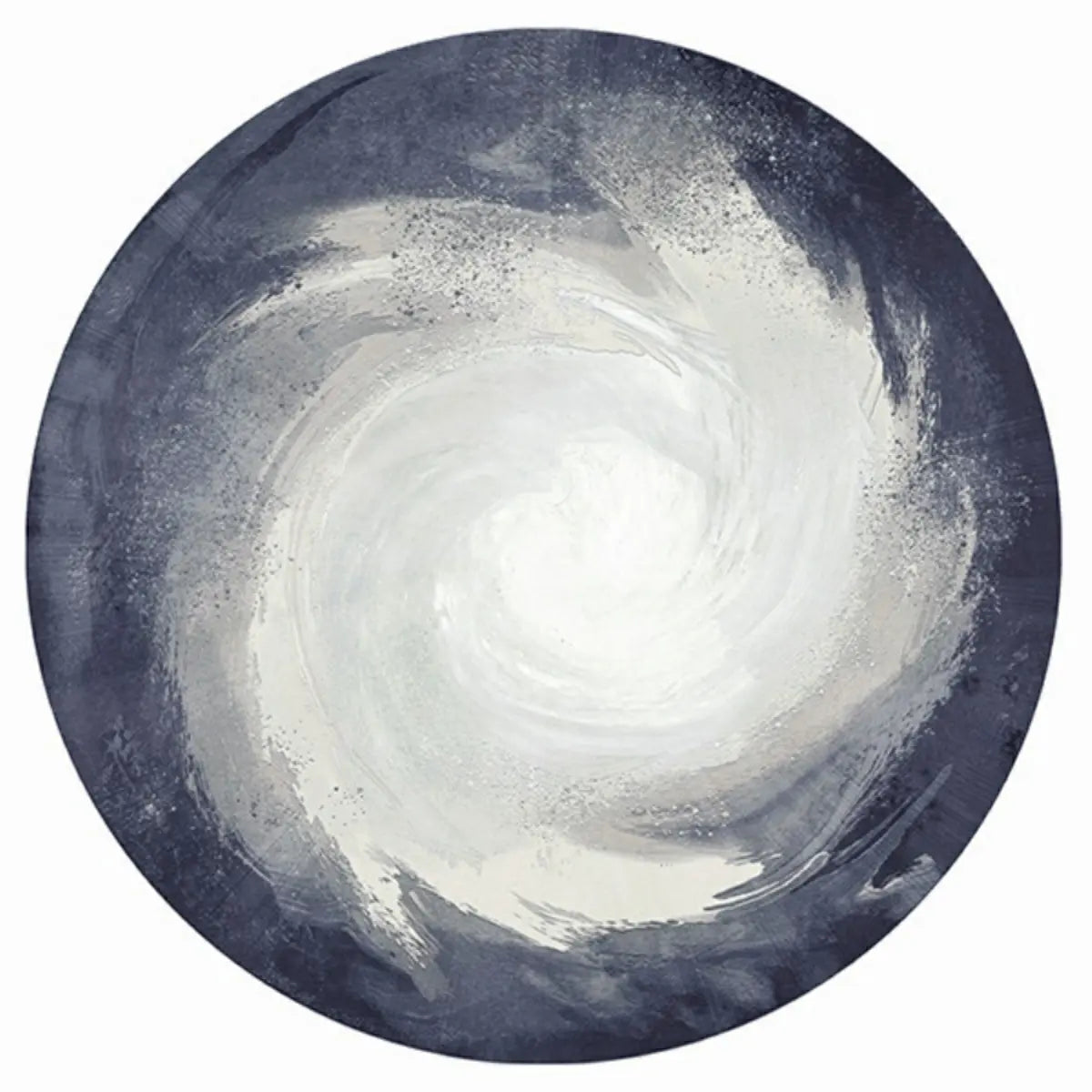 Color Blocks Modern Round Anti-Slip Vinyl Area Rug Image - 10