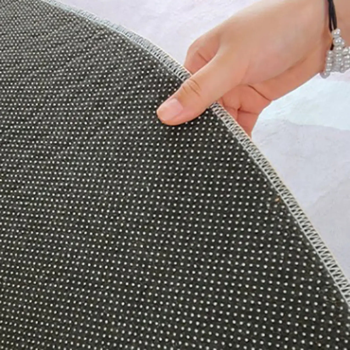 Colorful Contemporary Round Polyester Apricot Area Rug Image - 8