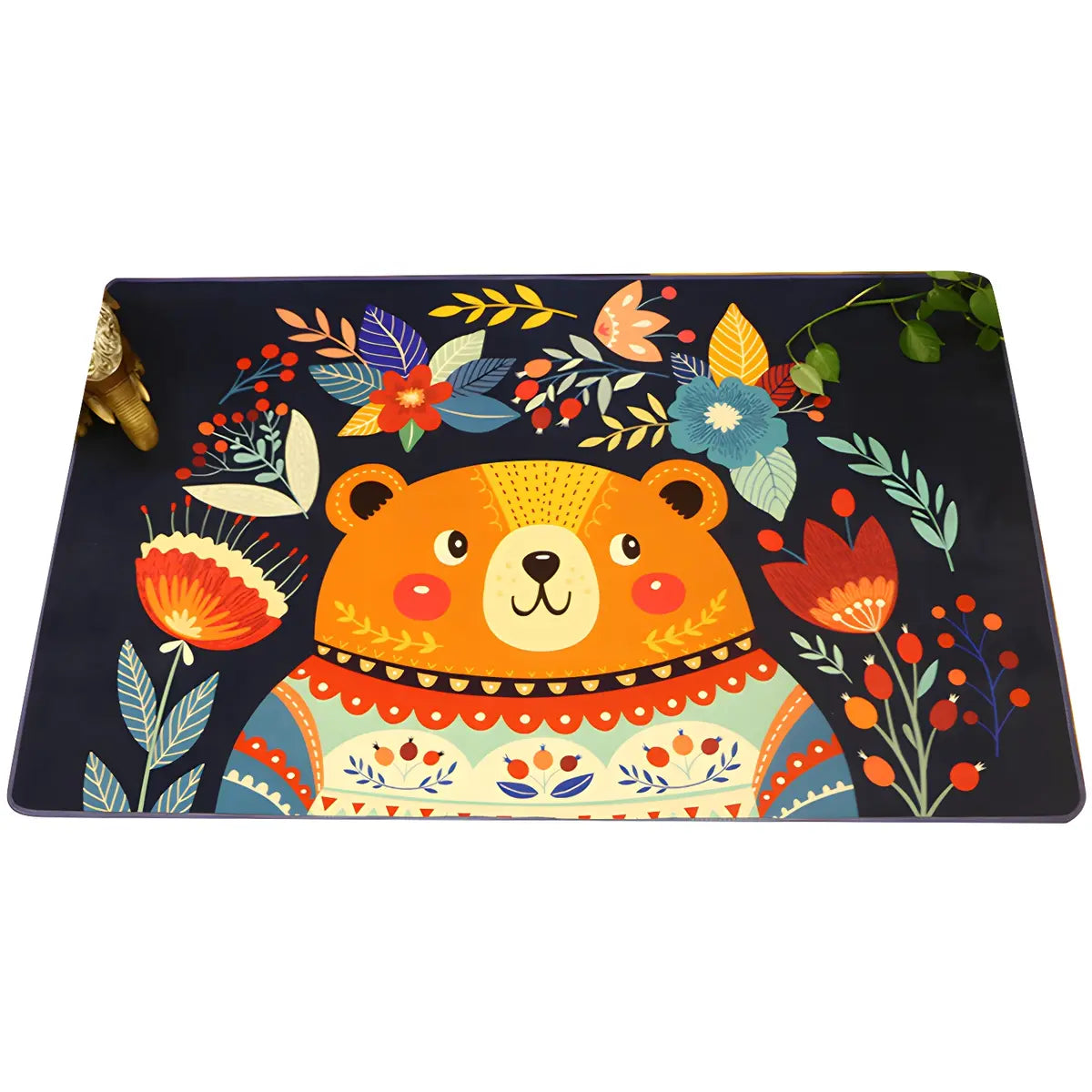 Colorful Fish Pattern Polyester Rectangular Area Rug Image - 5