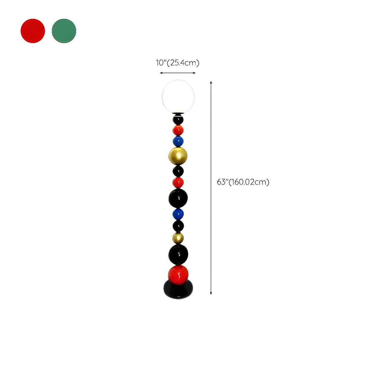 Colorful Round Ball Glass LED Modern Floor Lamp