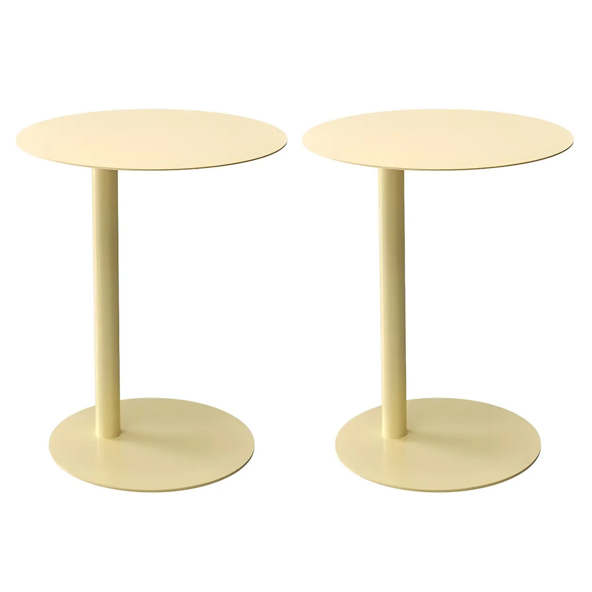 Colorful Round Metal C-Shaped Scandinavian Side Table Image - 16